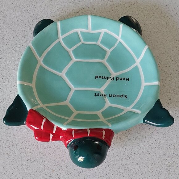 NEW Holiday Ceramic Coastal Turtle Spoon Rest - Picture 3 of 9